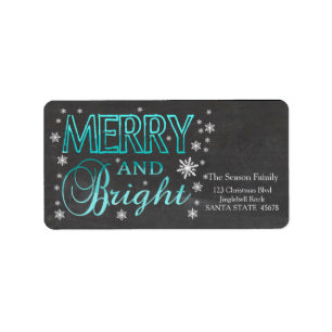 Merry & Bright Chalkboard Stars - Ferienlabel Adressaufkleber