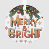 Merry & Bright Christmas Acrylic Circle Ornament (Rückseite)
