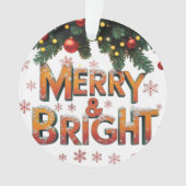 Merry & Bright Christmas Acrylic Circle Ornament (Vorderseite)