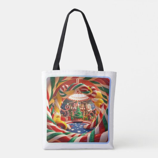 Merry & Bright Christmas All-Over-Tote-Tasche Tasche (Rückseite)