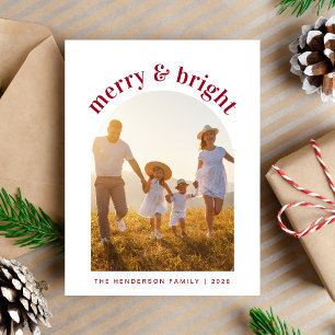 Merry Bright Christmas Arch Foto Feiertagspostkarte