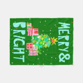 Merry & Bright Christmas Baum Fleecedecke (Vorderseite (Horizontal))