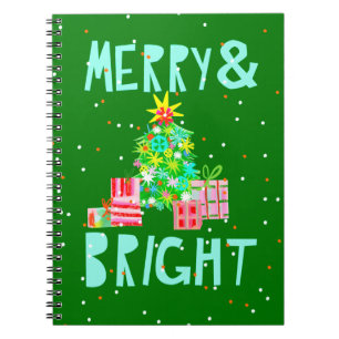 Merry & Bright Christmas Baum Notizblock