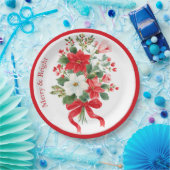 Merry & Bright Christmas Blume Bouquet Pappteller (Party)