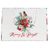 Merry & Bright Christmas Botanische Blume Große Geschenktüte (Vorderseite)