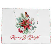 Merry & Bright Christmas Botanische Blume Große Geschenktüte (Rückseite)