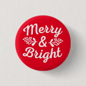 Merry & Bright Christmas Button (Vorderseite)