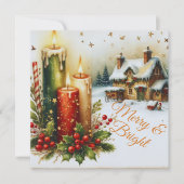 Merry & Bright Christmas Card Feiertagskarte (Vorderseite)