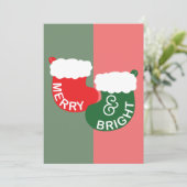 Merry & Bright Christmas Card Feiertagskarte (Stehend Vorderseite)