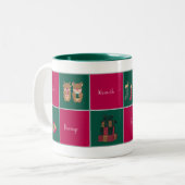 Merry & Bright Christmas Coffee Mug Zweifarbige Tasse (Vorderseite Links)