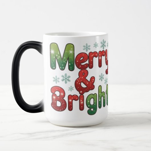 Merry & Bright Christmas Color Morphing Tasse 15oz (Links)