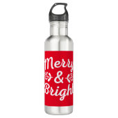 Merry & Bright Christmas Edelstahlflasche (Vorderseite)