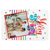 Merry & Bright Christmas Family Foto Urlaubskarte Magnet (Horizontal)