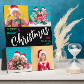 Merry Bright Christmas Family Photo Collage  Fotoplatte (Seite)
