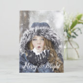 Merry & Bright Christmas Feiertagskarte (Stehend Vorderseite)