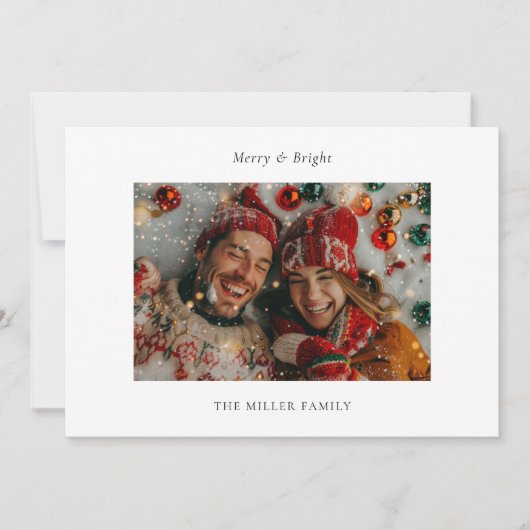 Merry & Bright Christmas Feiertagskarte (Vorderseite)