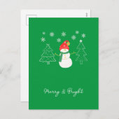 Merry & Bright Christmas Feiertagspostkarte (Vorne/Hinten)