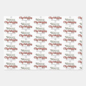 Merry Bright Christmas Foto Candy Cane Red White Geschenkpapier Set (Vorderseite 3)
