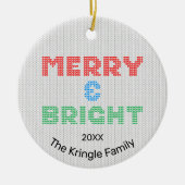 Merry & Bright Christmas Foto Keramik Ornament (Vorne)