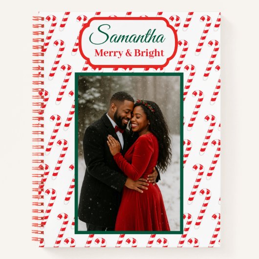 Merry & Bright Christmas Foto Notizblock (Vorderseite)