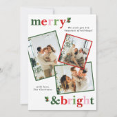 Merry & Bright Christmas Fun Family Feiertagskarte (Vorderseite)