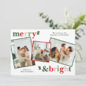 Merry & Bright Christmas Fun Family Feiertagskarte (Stehend Vorderseite)