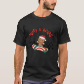 Merry Bright Christmas Funny Skateboarding Gingerb T-Shirt (Vorderseite)