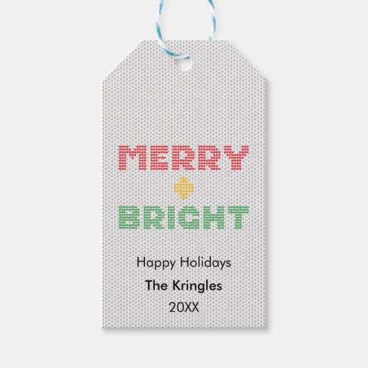 Merry & Bright Christmas Geschenkanhänger (Vorderseite)