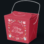 Merry & Bright Christmas Geschenkschachtel<br><div class="desc">Add a touch of festive charm to your holiday celebrations with this elegant Christmas favor box. Featuring watercolor candy, holly leaves, berries, and vintage drums on a rich red background, it brings a cozy and nostalgic holiday feel. Perfect for Christmas parties, winter weddings, or seasonal gifts — a delightful way...</div>