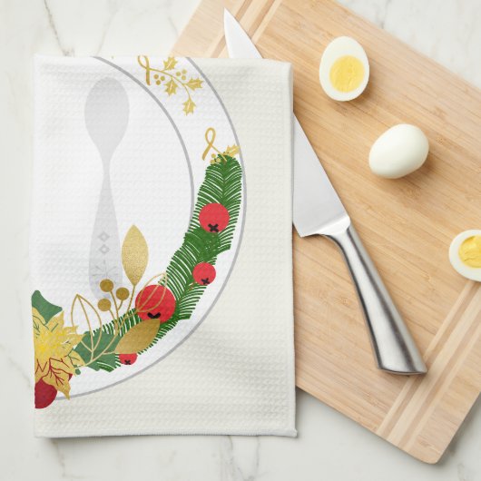 Merry & Bright Christmas Geschirrtuch (Viertel Falte)