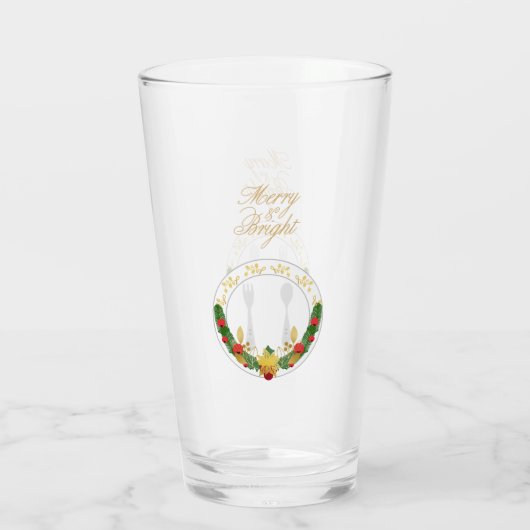 Merry & Bright Christmas Glas (Rückseite)