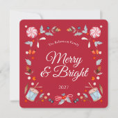 Merry & Bright Christmas Greeting Card (Vorderseite)