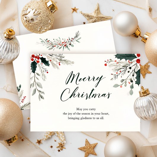 Merry & Bright Christmas Greeting Card Einladung