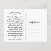 Merry Bright Christmas Hand Lettered Family Foto Postkarte (Rückseite)