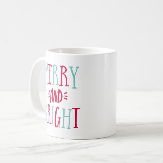 Merry & Bright Christmas Kaffeetasse (Vorderseite Links)