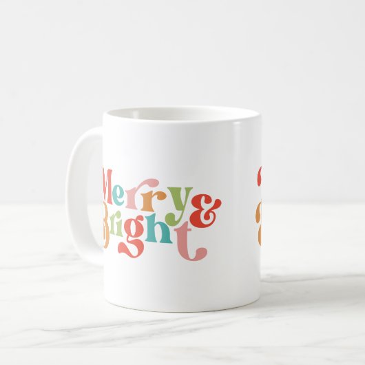 Merry & Bright Christmas Kaffeetasse (Vorderseite Links)