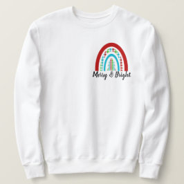 Merry & Bright Christmas Kariert Rainbow Sweatshir Sweatshirt