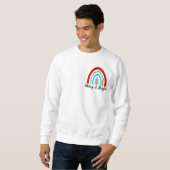 Merry & Bright Christmas Kariert Rainbow Sweatshir Sweatshirt (Vorne ganz)