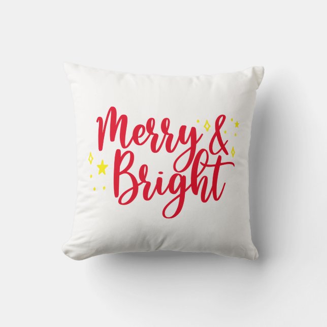 Merry & Bright Christmas Kissen (Vorderseite)