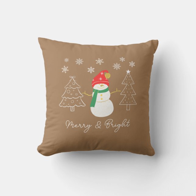 Merry & Bright Christmas Kissen (Vorderseite)