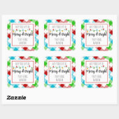 Merry & Bright Christmas Light-Geschenk-Tag Quadratischer Aufkleber (Blatt)