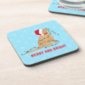 Merry Bright Christmas Lights Dog Coaster Set Getränkeuntersetzer (Linke Seite)