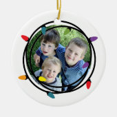 Merry & Bright Christmas Lights Foto Keramik Ornament (Vorne)