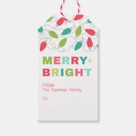 Merry & Bright Christmas Lights - Geschenk Tag Geschenkanhänger