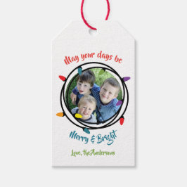 Merry & Bright Christmas Lights Geschenkanhänger