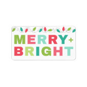 Merry & Bright Christmas Lights Label Adressaufkleber (Vorne)