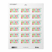 Merry & Bright Christmas Lights Label Adressaufkleber (Vorne)