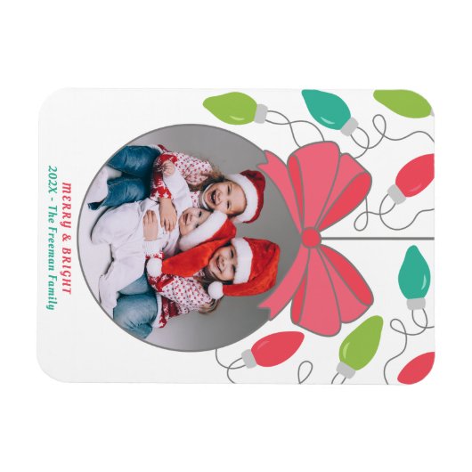 Merry & Bright Christmas Lights Magnet (Horizontal)