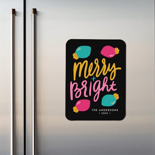 Merry & Bright Christmas Lights Non-Foto Urlaub Magnet