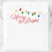 Merry & Bright Christmas Lights Ovaler Aufkleber (Tasche)